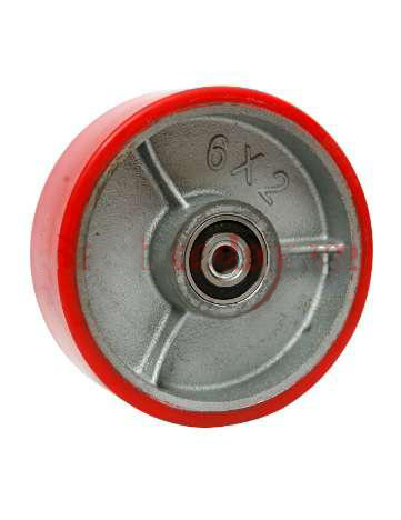 Bánh xe đơn không càng PU lõi Gang